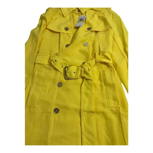 Michael Kors Yellow Lightweight Trench Coat Womens Size M NWT $295 MSRP - Picture 4 of 8